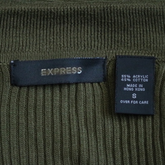 Express Green Long Ribbed Cardigan - Picture 5 of 5